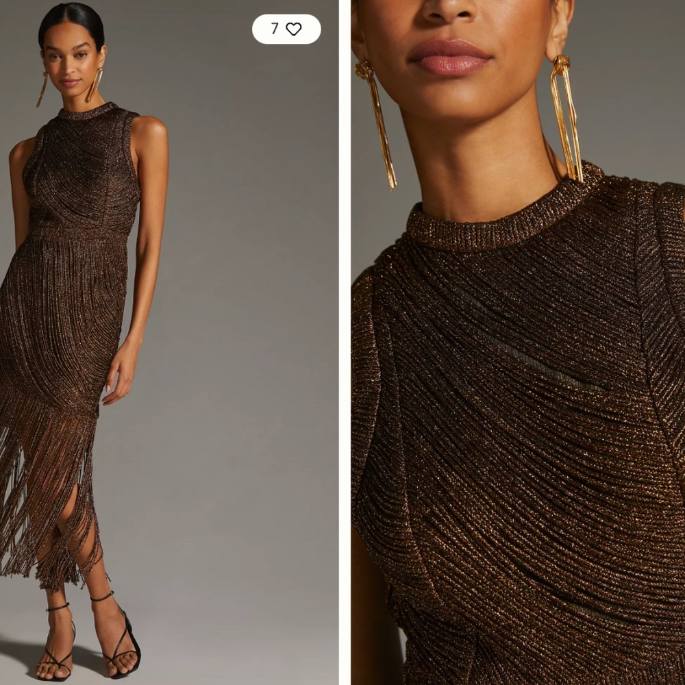 Anthropologie: Not So Serious by Pallavi Mohan Fringed Halter Dress